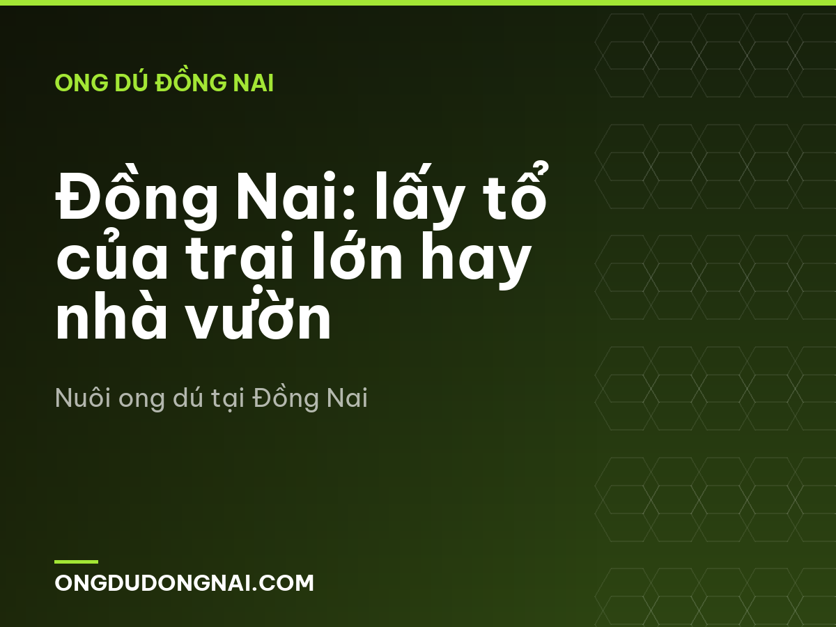 Đồng Nai: lấy tổ của trại lớn hay nhà vườn