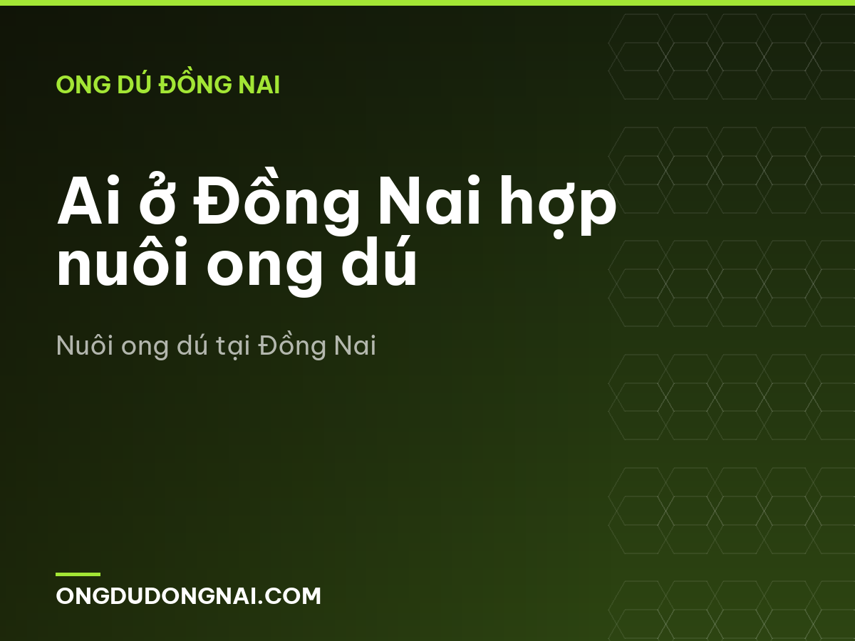 Ai ở Đồng Nai hợp nuôi ong dú
