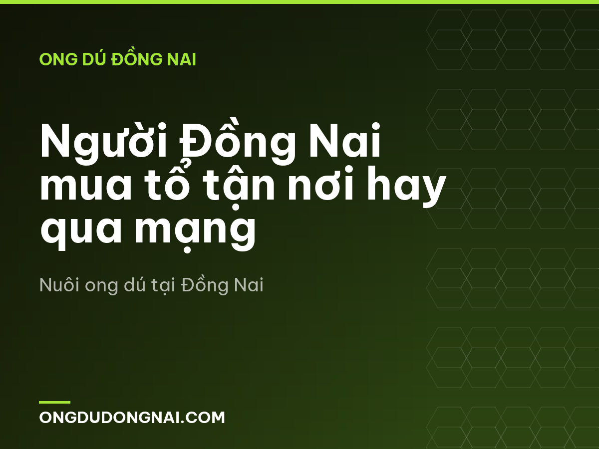 Người Đồng Nai mua tổ tận nơi hay qua mạng