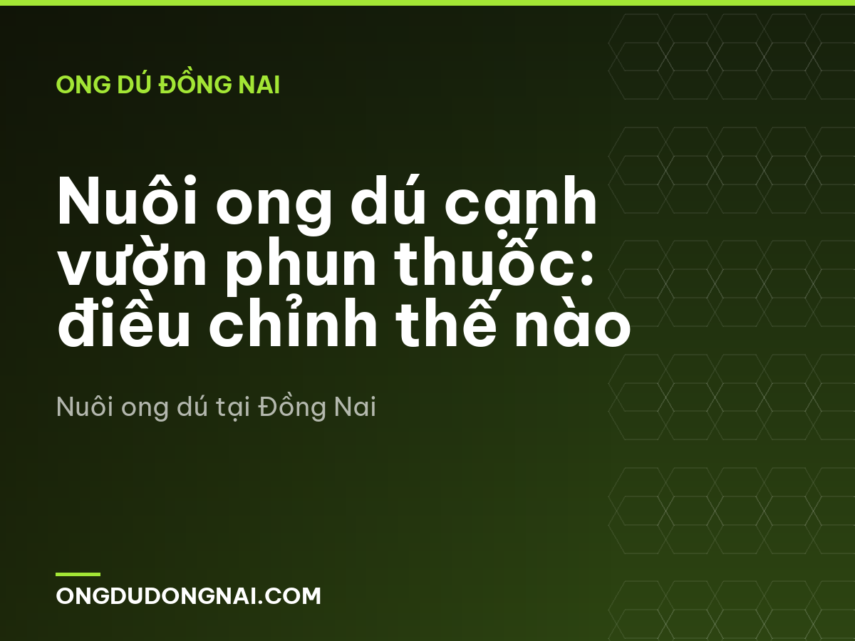 Nuôi ong dú cạnh vườn phun thuốc: điều chỉnh thế nào