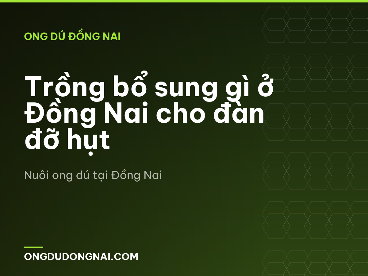 Trồng bổ sung gì ở Đồng Nai cho đàn đỡ hụt