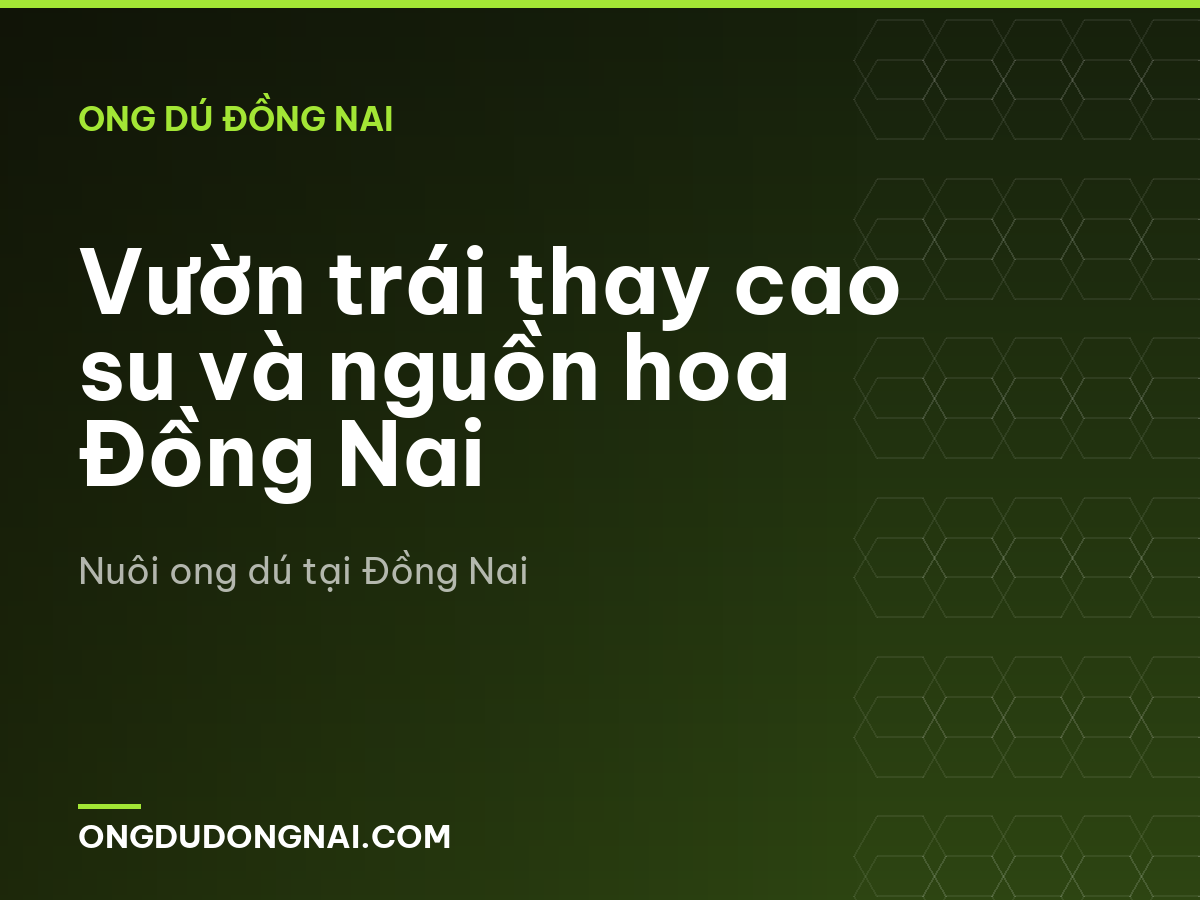 Vườn trái thay cao su và nguồn hoa Đồng Nai